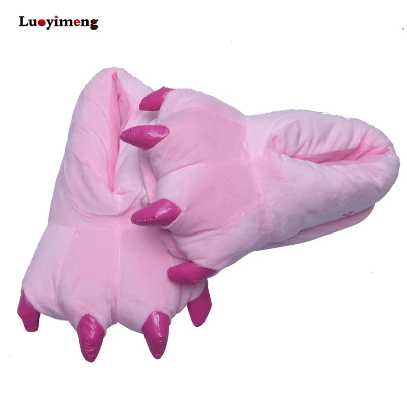 Stitch Animal Paw Slippers for Boy Girl Unisex Kids Cute Monster Claw Slippers Cartoon Soft Plush Warm Home Slippers Child Shoes