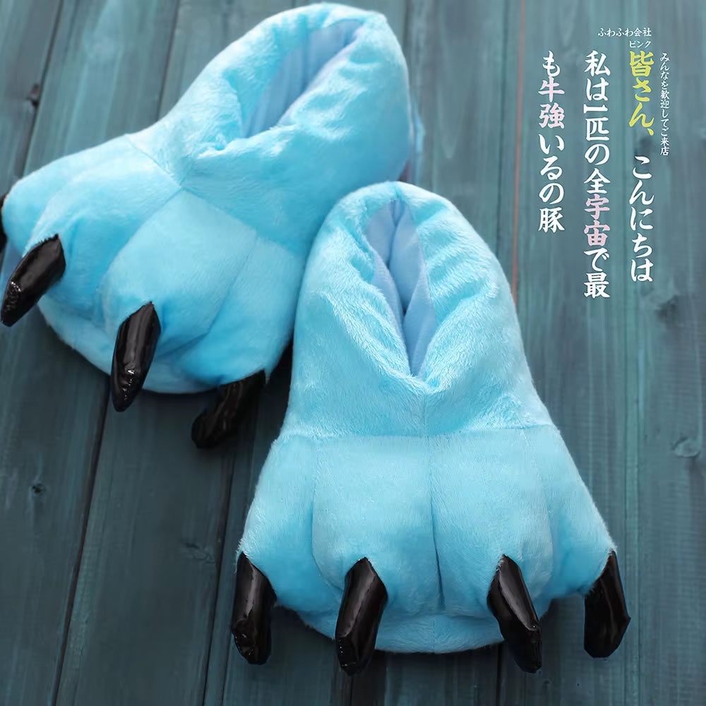Stitch Animal Paw Slippers for Boy Girl Unisex Kids Cute Monster Claw Slippers Cartoon Soft Plush Warm Home Slippers Child Shoes