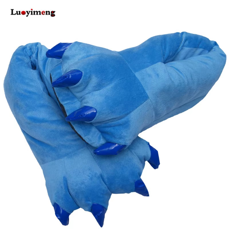 Stitch Animal Paw Slippers for Boy Girl Unisex Kids Cute Monster Claw Slippers Cartoon Soft Plush Warm Home Slippers Child Shoes